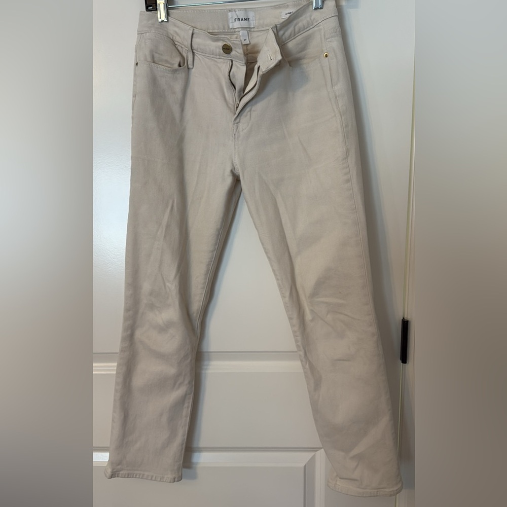 Frame Denim Women's Cream Straight Leg Jeans